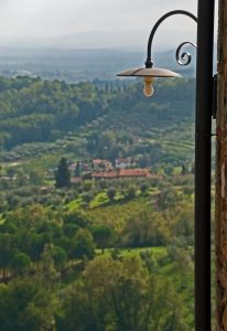 a view of the lush green Tuscany hills 