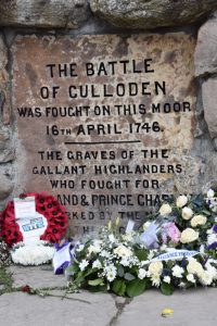 Culloden memorial plaque in Scotland