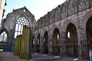 gardens and ruins of a medieval church in Edinburgh Scotland
