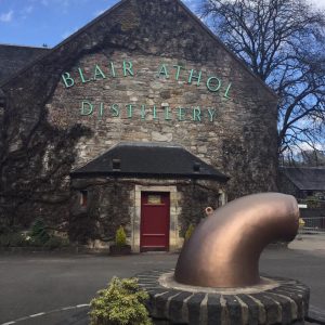 The front of the Blair Athol Distillery in Pitlochry Scotland