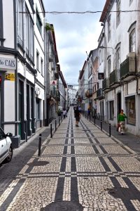 a mosaic street on the Azores Islands Portugal