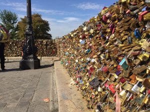 bridge of love locks in Paris