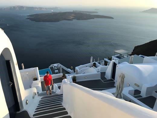 the view from the stair of Santorini
