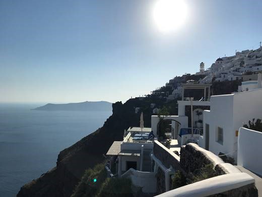 View of Santorini Greece on the cliff