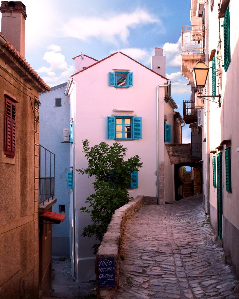 a winding street in Croatia