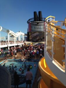 view on the deck of a Disney Cruise Ship