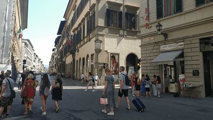 a street scene in Florence Italy
