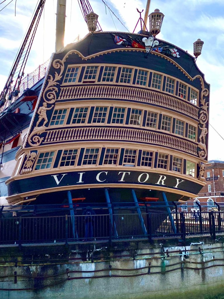 the back of the HMS Victory in Portsmouth UK