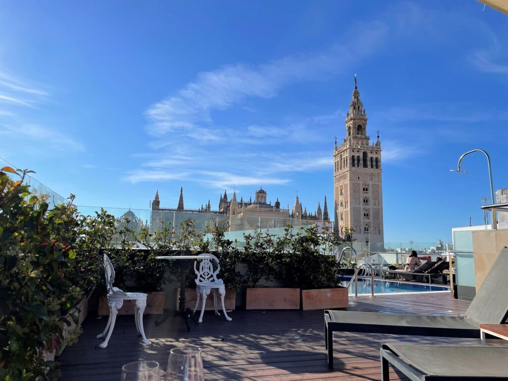 view from the roof top hotel in Seville Southern Spain