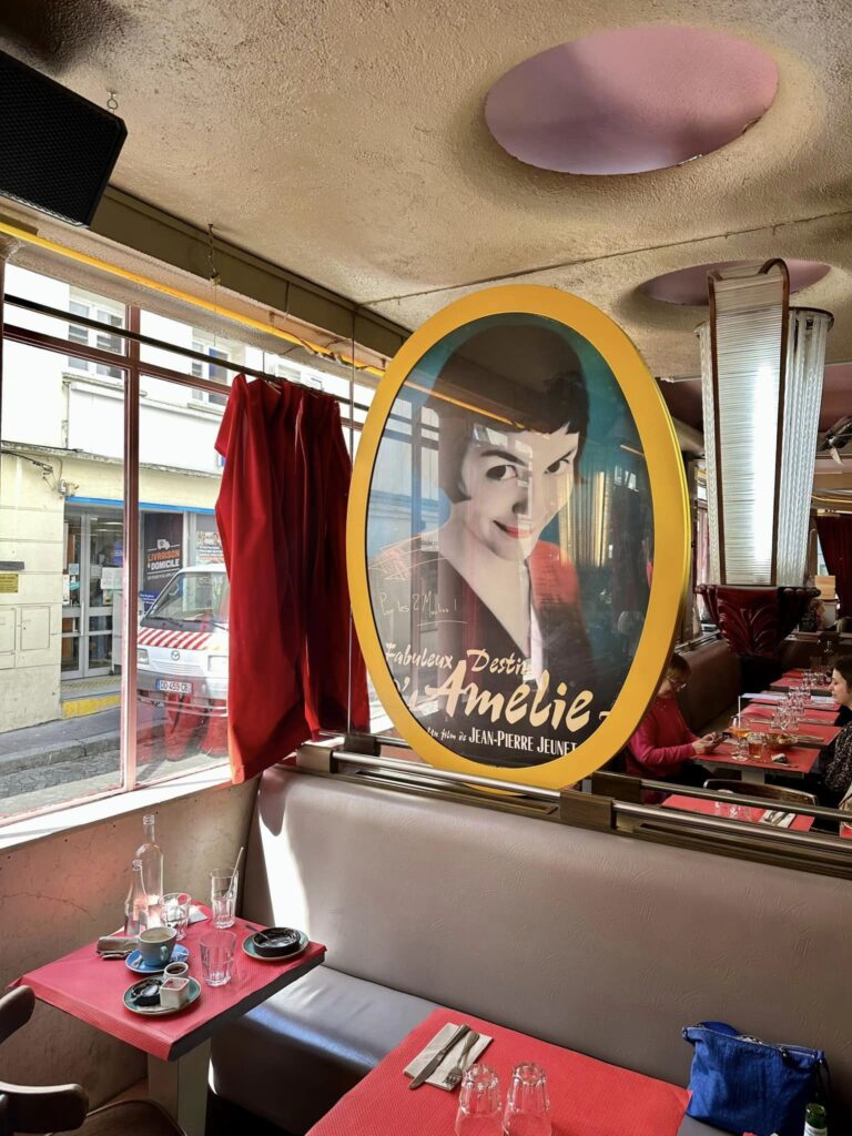 a photo of the Amelie cafe in Montmartre Paris