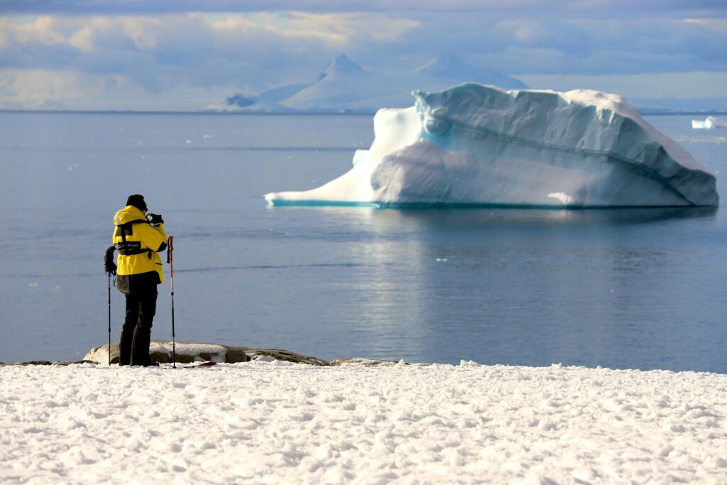 taking a photo on an antarctic cruise