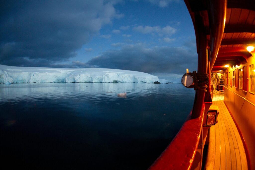 A ship and ice flow on an antarctic cruise